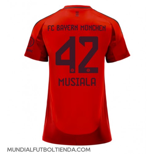 Camiseta Bayern Munich Jamal Musiala #42 Primera Equipación Replica 2024-25 para mujer mangas cortas